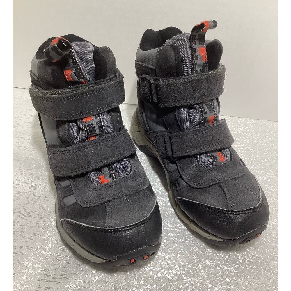 Merrell Kids mid strap Waterproof Winter Boots; Granite and Black; SIZE 1